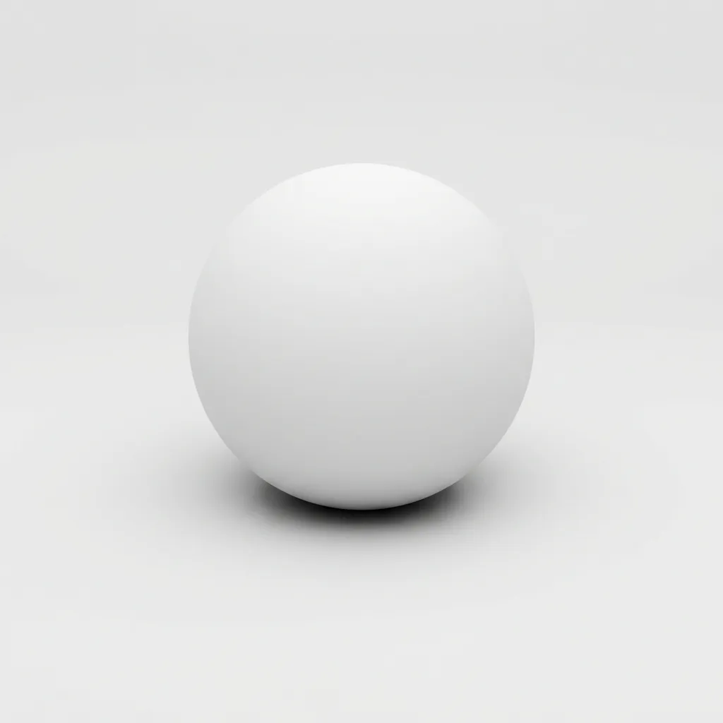 Sphere on ground illustrating Ambient Occlusion. The contact area is dark/black, showing where light is occluded.