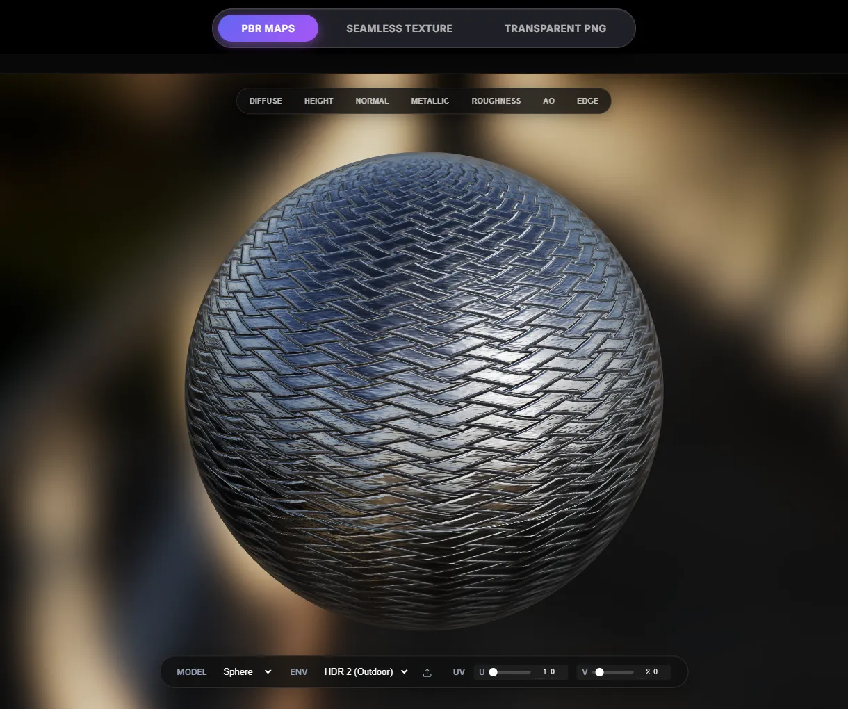 Real screenshot of Custom HDRI Preview and UV Tiling UI